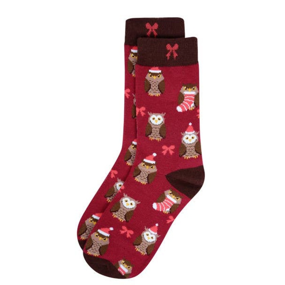 Owl Christmas Novelty Socks